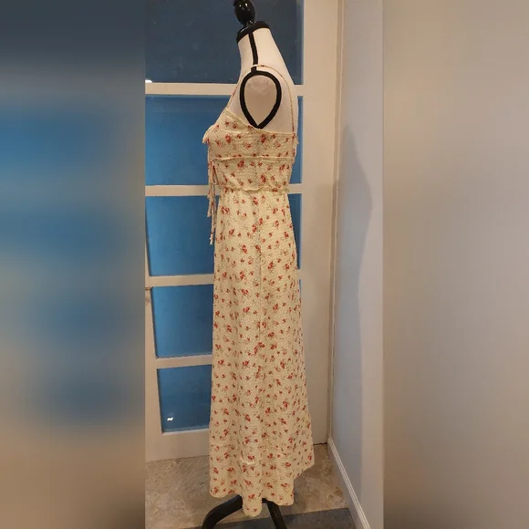 See You Monday Cream and Red Floral Maxi Dress - Picture 4 of 6